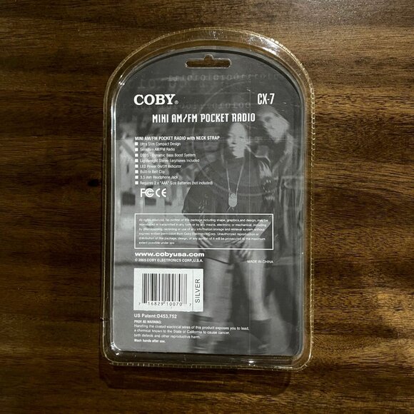 Coby CX-7 Mini AM/FM Pocket Radio With Neck Strap & DBBS System - Picture 4 of 6